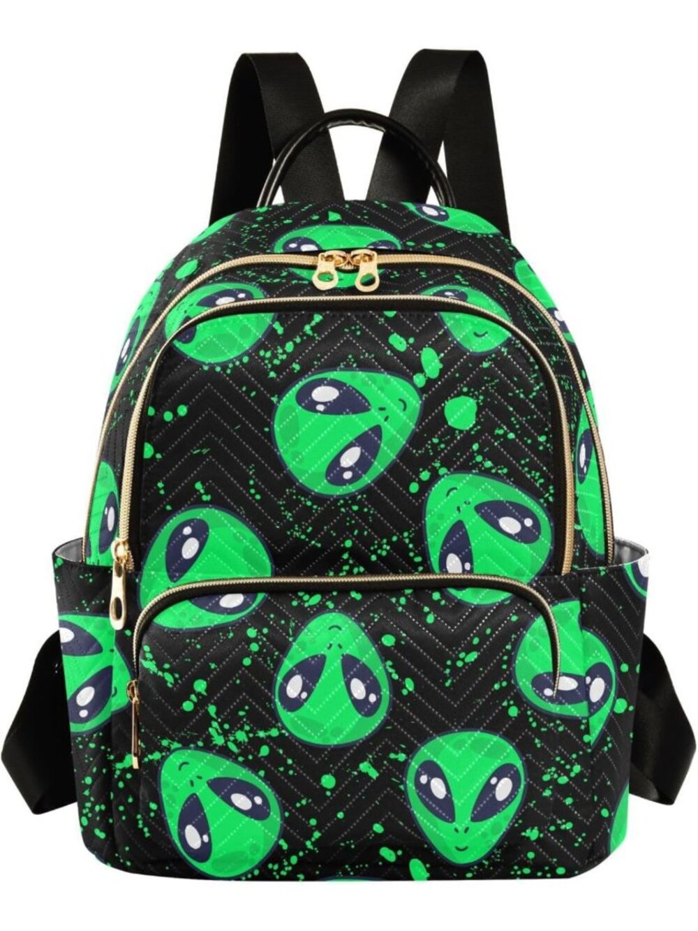 Trendy Green Alien Mini Backpack Purse for Women - Stylish & Fun Fashion